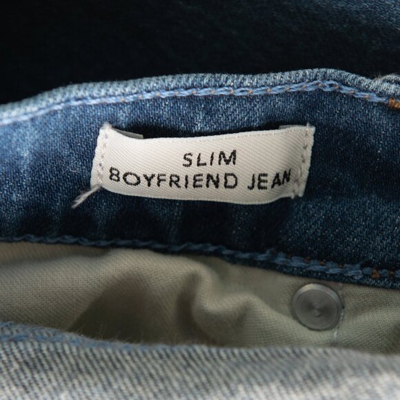 J. Crew Slim Boyfriend Jeans Raw Hem High Rise Denim Cropped Blue Size 28 - Picture 4 of 8